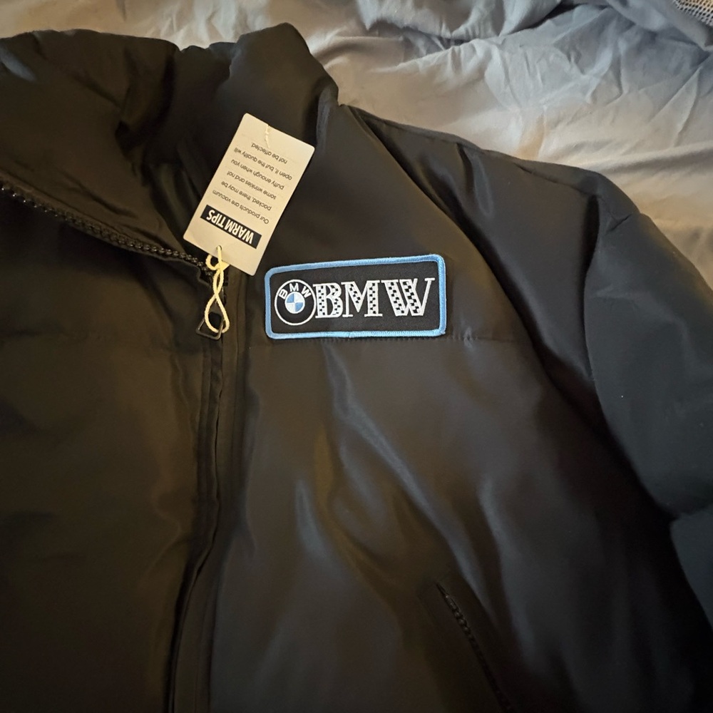 BMW Classic Black Puffer Jacket
Black Oversized 
Soft Warm - Picture 2 of 10